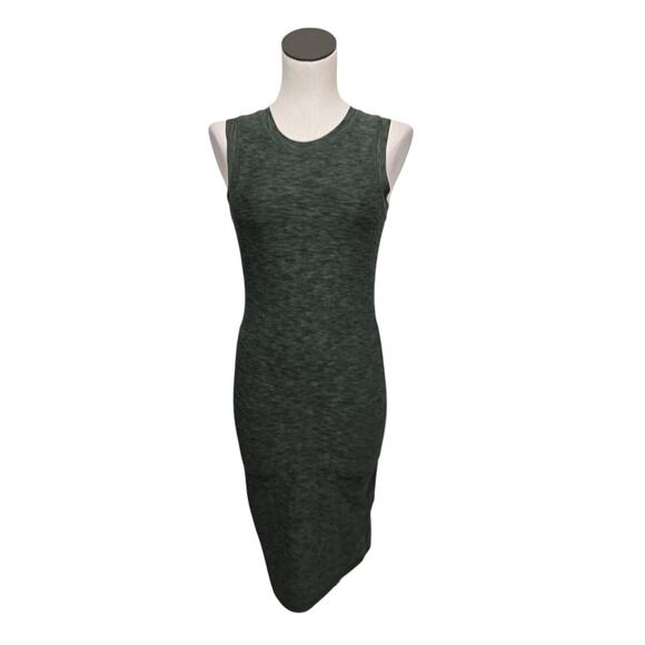 Prana Womens Veryex Fitted Dress Size‎ XS Midi Length in Heathered Green Outdoor - Picture 1 of 14